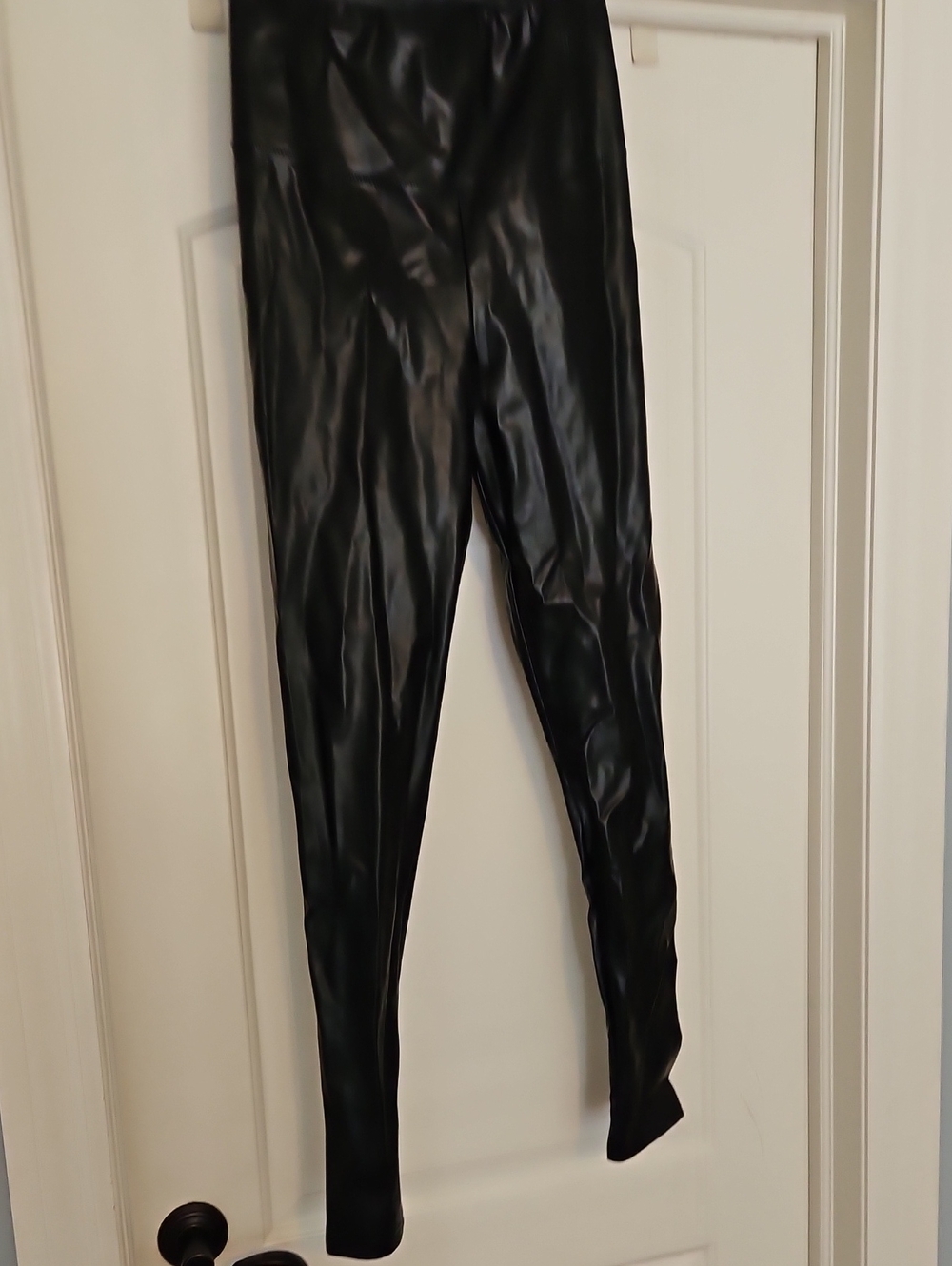 Aritzia Black Faux Leather High-Rise Leggings